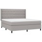 vidaXL Boxspringbett mit Matratze Hellgrau 180x200 cm Stoff vidaXL Boxspringbett mit Matratze Hellgrau 180x200 cm Stoff