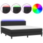 vidaXL Boxspringbett mit Matratze & LED Schwarz 160x200 cm Kunstleder vidaXL Boxspringbett mit Matratze & LED Schwarz 160x200 cm Kunstleder