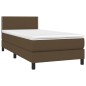 vidaXL Boxspringbett mit Matratze & LED Dunkelbraun 90x200 cm Stoff vidaXL Boxspringbett mit Matratze & LED Dunkelbraun 90x200 cm Stoff