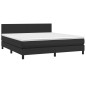 vidaXL Boxspringbett mit Matratze & LED Schwarz 180x200 cm Kunstleder vidaXL Boxspringbett mit Matratze & LED Schwarz 180x200 cm Kunstleder