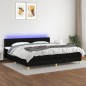 vidaXL Boxspringbett mit Matratze & LED Schwarz 200x200 cm Stoff vidaXL Boxspringbett mit Matratze & LED Schwarz 200x200 cm Stoff