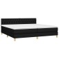 vidaXL Boxspringbett mit Matratze & LED Schwarz 200x200 cm Stoff vidaXL Boxspringbett mit Matratze & LED Schwarz 200x200 cm Stoff