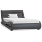 Bettgestell mit LED Grau Kunstleder 90×200 cm Bettgestell mit LED Grau Kunstleder 90×200 cm