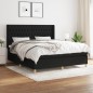 vidaXL Boxspringbett mit Matratze Schwarz 180x200 cm Stoff vidaXL Boxspringbett mit Matratze Schwarz 180x200 cm Stoff