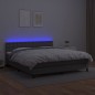 vidaXL Boxspringbett mit Matratze & LED Grau 180x200 cm Kunstleder vidaXL Boxspringbett mit Matratze & LED Grau 180x200 cm Kunstleder