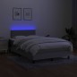 vidaXL Boxspringbett mit Matratze & LED Hellgrau 120x200 cm Stoff vidaXL Boxspringbett mit Matratze & LED Hellgrau 120x200 cm Stoff