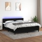 vidaXL Boxspringbett mit Matratze & LED Schwarz 180x200 cm Stoff vidaXL Boxspringbett mit Matratze & LED Schwarz 180x200 cm Stoff
