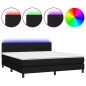 vidaXL Boxspringbett mit Matratze & LED Schwarz 180x200 cm Stoff vidaXL Boxspringbett mit Matratze & LED Schwarz 180x200 cm Stoff
