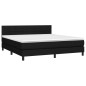 vidaXL Boxspringbett mit Matratze & LED Schwarz 180x200 cm Stoff vidaXL Boxspringbett mit Matratze & LED Schwarz 180x200 cm Stoff