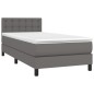 vidaXL Boxspringbett mit Matratze & LED Grau 80x200 cm Kunstleder vidaXL Boxspringbett mit Matratze & LED Grau 80x200 cm Kunstleder