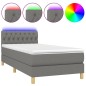 vidaXL Boxspringbett mit Matratze & LED Dunkelgrau 90x200 cm Stoff vidaXL Boxspringbett mit Matratze & LED Dunkelgrau 90x200 cm Stoff