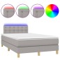 vidaXL Boxspringbett mit Matratze & LED Hellgrau 120x200 cm Stoff vidaXL Boxspringbett mit Matratze & LED Hellgrau 120x200 cm Stoff
