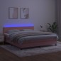 vidaXL Boxspringbett mit Matratze & LED Rosa 180x200 cm Samt vidaXL Boxspringbett mit Matratze & LED Rosa 180x200 cm Samt