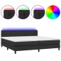 vidaXL Boxspringbett mit Matratze & LED Schwarz 200x200 cm Kunstleder vidaXL Boxspringbett mit Matratze & LED Schwarz 200x200 cm Kunstleder