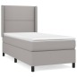 vidaXL Boxspringbett mit Matratze Hellgrau 100x200 cm Stoff vidaXL Boxspringbett mit Matratze Hellgrau 100x200 cm Stoff