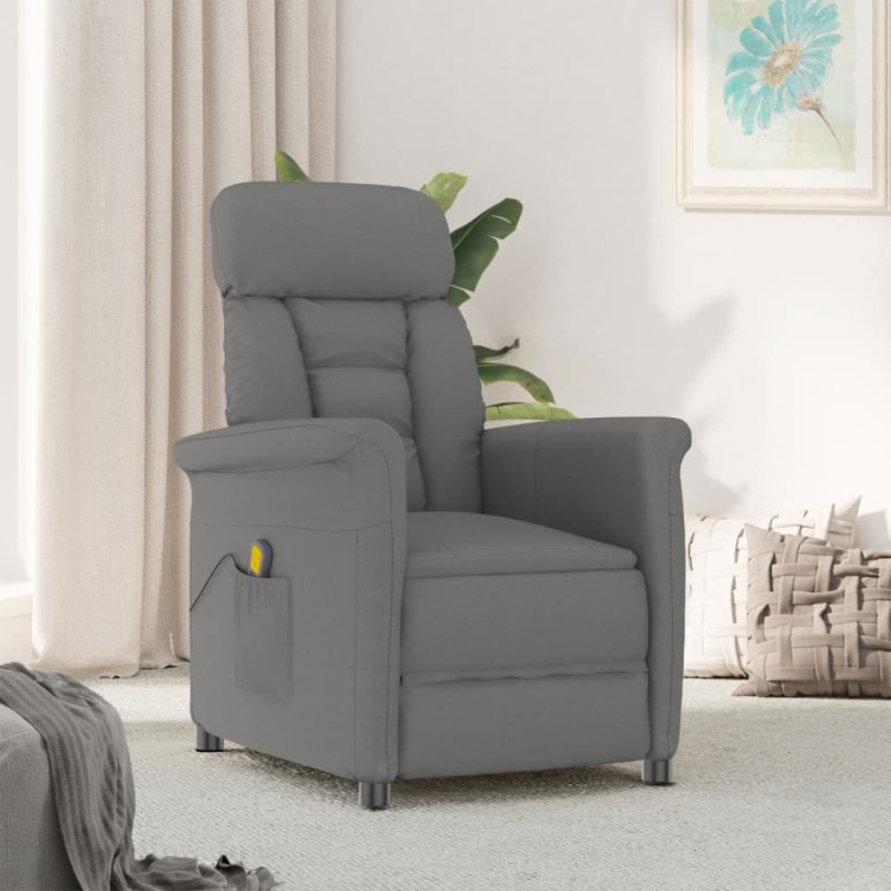 Massagesessel Dunkelgrau Wildleder-Optik Massagesessel Dunkelgrau Wildleder-Optik