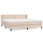 vidaXL Boxspringbett Matratze Cappuccino-Braun 200x200cm Kunstleder vidaXL Boxspringbett Matratze Cappuccino-Braun 200x200cm Kunstleder