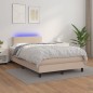 vidaXL Boxspringbett mit Matratze & LED Cappuccino-Braun 120x200cm vidaXL Boxspringbett mit Matratze & LED Cappuccino-Braun 120x200cm