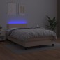 vidaXL Boxspringbett mit Matratze & LED Cappuccino-Braun 120x200cm vidaXL Boxspringbett mit Matratze & LED Cappuccino-Braun 120x200cm