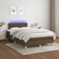 vidaXL Boxspringbett mit Matratze & LED Dunkelbraun 120x200 cm Stoff vidaXL Boxspringbett mit Matratze & LED Dunkelbraun 120x200 cm Stoff