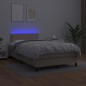 vidaXL Boxspringbett mit Matratze & LED Cappuccino-Braun 120x200cm vidaXL Boxspringbett mit Matratze & LED Cappuccino-Braun 120x200cm
