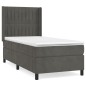 vidaXL Boxspringbett mit Matratze Dunkelgrau 90x200 cm Samt vidaXL Boxspringbett mit Matratze Dunkelgrau 90x200 cm Samt
