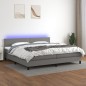 vidaXL Boxspringbett mit Matratze & LED Dunkelgrau 200x200 cm Stoff vidaXL Boxspringbett mit Matratze & LED Dunkelgrau 200x200 cm Stoff