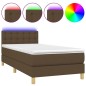 vidaXL Boxspringbett mit Matratze & LED Dunkelbraun 100x200 cm Stoff vidaXL Boxspringbett mit Matratze & LED Dunkelbraun 100x200 cm Stoff
