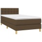 vidaXL Boxspringbett mit Matratze & LED Dunkelbraun 100x200 cm Stoff vidaXL Boxspringbett mit Matratze & LED Dunkelbraun 100x200 cm Stoff