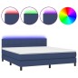 vidaXL Boxspringbett mit Matratze & LED Blau 180x200 cm Stoff vidaXL Boxspringbett mit Matratze & LED Blau 180x200 cm Stoff