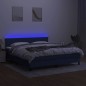 vidaXL Boxspringbett mit Matratze & LED Blau 180x200 cm Stoff vidaXL Boxspringbett mit Matratze & LED Blau 180x200 cm Stoff