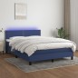 vidaXL Boxspringbett mit Matratze & LED Blau 140x200 cm Stoff vidaXL Boxspringbett mit Matratze & LED Blau 140x200 cm Stoff