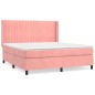 vidaXL Boxspringbett mit Matratze Rosa 160x200 cm Samt vidaXL Boxspringbett mit Matratze Rosa 160x200 cm Samt