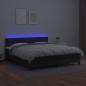 vidaXL Boxspringbett mit Matratze & LED Schwarz 160x200 cm Kunstleder vidaXL Boxspringbett mit Matratze & LED Schwarz 160x200 cm Kunstleder