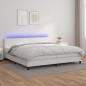 vidaXL Boxspringbett mit Matratze & LED Weiß 200x200 cm Kunstleder vidaXL Boxspringbett mit Matratze & LED Weiß 200x200 cm Kunstleder
