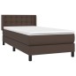 vidaXL Boxspringbett mit Matratze Braun 90x200 cm Kunstleder vidaXL Boxspringbett mit Matratze Braun 90x200 cm Kunstleder