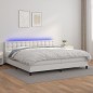 vidaXL Boxspringbett mit Matratze & LED Weiß 200x200 cm Kunstleder vidaXL Boxspringbett mit Matratze & LED Weiß 200x200 cm Kunstleder
