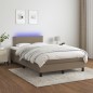 vidaXL Boxspringbett mit Matratze & LED Taupe 120x200 cm Stoff vidaXL Boxspringbett mit Matratze & LED Taupe 120x200 cm Stoff