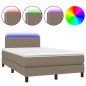 vidaXL Boxspringbett mit Matratze & LED Taupe 120x200 cm Stoff vidaXL Boxspringbett mit Matratze & LED Taupe 120x200 cm Stoff