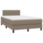 vidaXL Boxspringbett mit Matratze & LED Taupe 120x200 cm Stoff vidaXL Boxspringbett mit Matratze & LED Taupe 120x200 cm Stoff