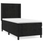 vidaXL Boxspringbett mit Matratze Schwarz 100x200 cm Samt vidaXL Boxspringbett mit Matratze Schwarz 100x200 cm Samt