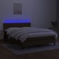 vidaXL Boxspringbett mit Matratze & LED Dunkelbraun 140x200 cm Stoff vidaXL Boxspringbett mit Matratze & LED Dunkelbraun 140x200 cm Stoff