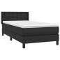 vidaXL Boxspringbett mit Matratze Schwarz 90x190 cm Kunstleder vidaXL Boxspringbett mit Matratze Schwarz 90x190 cm Kunstleder