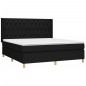 vidaXL Boxspringbett mit Matratze Schwarz 160x200 cm Stoff vidaXL Boxspringbett mit Matratze Schwarz 160x200 cm Stoff