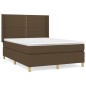 vidaXL Boxspringbett mit Matratze Dunkelbraun 140x200 cm Stoff vidaXL Boxspringbett mit Matratze Dunkelbraun 140x200 cm Stoff