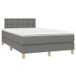 vidaXL Boxspringbett mit Matratze & LED Dunkelgrau 120x200 cm Stoff vidaXL Boxspringbett mit Matratze & LED Dunkelgrau 120x200 cm Stoff