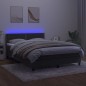 vidaXL Boxspringbett mit Matratze & LED Dunkelgrau 140x190 cm Samt vidaXL Boxspringbett mit Matratze & LED Dunkelgrau 140x190 cm Samt