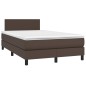 vidaXL Boxspringbett mit Matratze & LED Braun 120x200 cm Kunstleder vidaXL Boxspringbett mit Matratze & LED Braun 120x200 cm Kunstleder