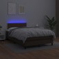 vidaXL Boxspringbett mit Matratze & LED Braun 120x200 cm Kunstleder vidaXL Boxspringbett mit Matratze & LED Braun 120x200 cm Kunstleder