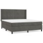 vidaXL Boxspringbett mit Matratze Dunkelgrau 160x200 cm Samt vidaXL Boxspringbett mit Matratze Dunkelgrau 160x200 cm Samt